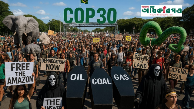 ফ্রি দ্য অ্যামাজন স্লোগানে মুখর বেলেম : COP30 সম্মেলনে বিক্ষোভ